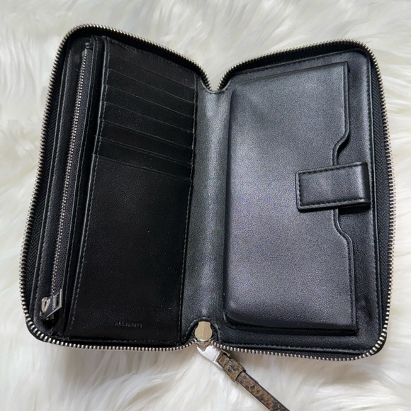 All Saints Brown Snakeskin Wristlet Wallet - Picture 3 of 10